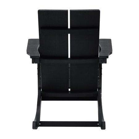 Flash Furniture Black Modern Poly Resin Adirondack Rocking Chair JJ-C14709-BK-GG